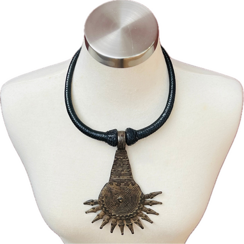 Tuareg Vintage Metal & Leather Necklace