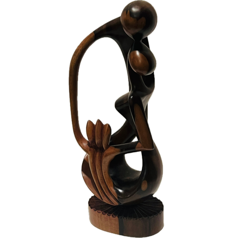 Family of 5 Sculpture - Ebony Wood